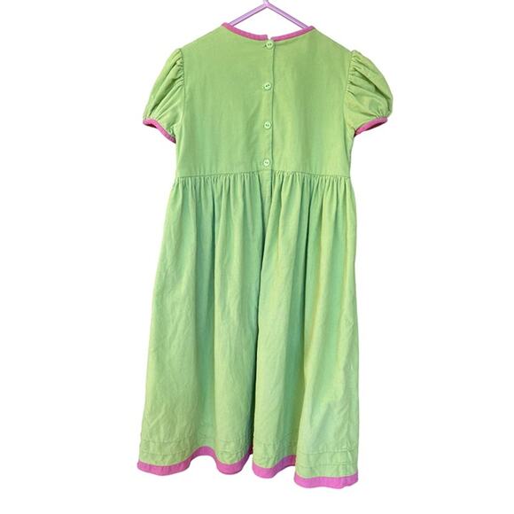 ANAVINI LT GREEN CORDUROY Christmas Trees Corduroy SMOCKED DRESS Size 6X - Picture 4 of 6